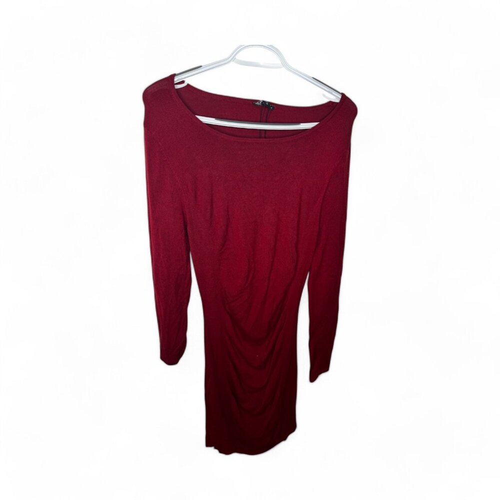 Express Long Sleeve Bodycon Midi Dress - Red